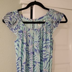 Kate Spade Leaf silk maxi dress, cap sleeves
